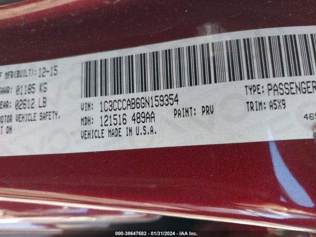 Chrysler 200 Limited 2016 1C3CCCAB6GN159354 Image 9