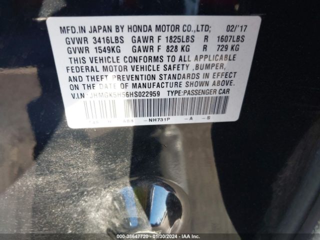 JHMGK5H56HS022959 Honda FIT LX