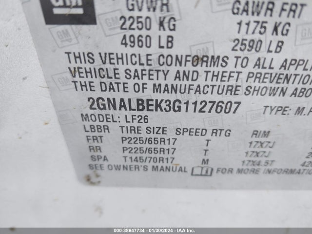 Chevrolet EQUINOX LS 2016 2GNALBEK3G1127607 Image 9