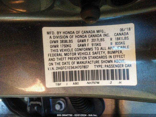 Honda CIVIC SI 2018 2HGFC1E54JH707807 Image 9