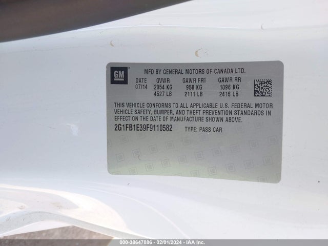 Chevrolet Camaro 2ls 2015 2G1FB1E39F9110582 Image 9