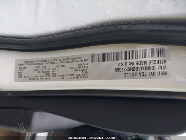 Dodge Durango Sxt Awd 2022 1C4RDJAG2NC227368 Image 9