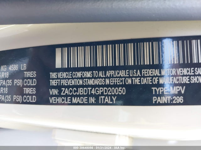 ZACCJBDT4GPD20050 Jeep Renegade Limited