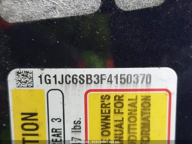 Chevrolet Sonic Lt Auto 2015 1G1JC6SB3F4150370 Image 9