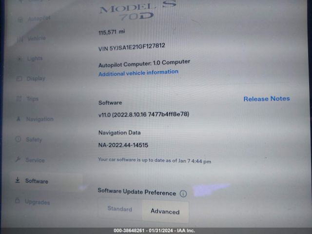 5YJSA1E21GF127812 Tesla Model S 60d/70d/75d/85d/90d