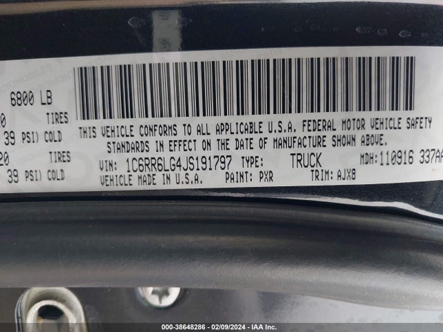 1C6RR6LG4JS191797 RAM 1500