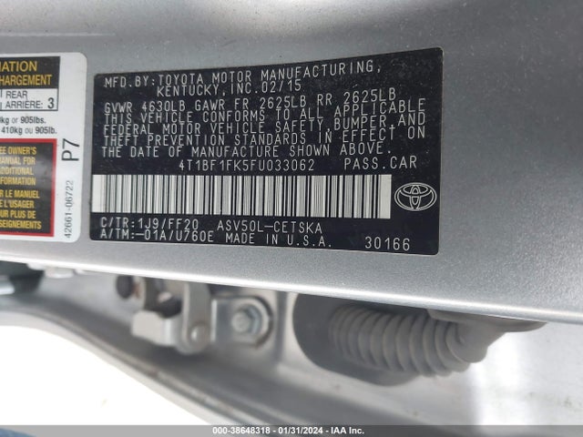 Toyota CAMRY SE 2015 4T1BF1FK5FU033062 Image 9