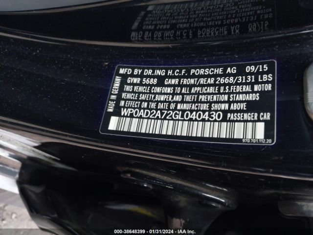 2016 PORSCHE PANAMERA E-HYBRID WP0AD2A72GL040430 Photo 8