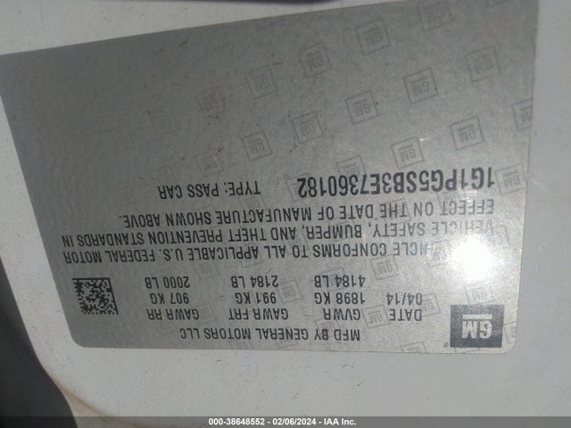 2014 CHEVROLET CRUZE LTZ VIN: 1G1PG5SB3E7360182