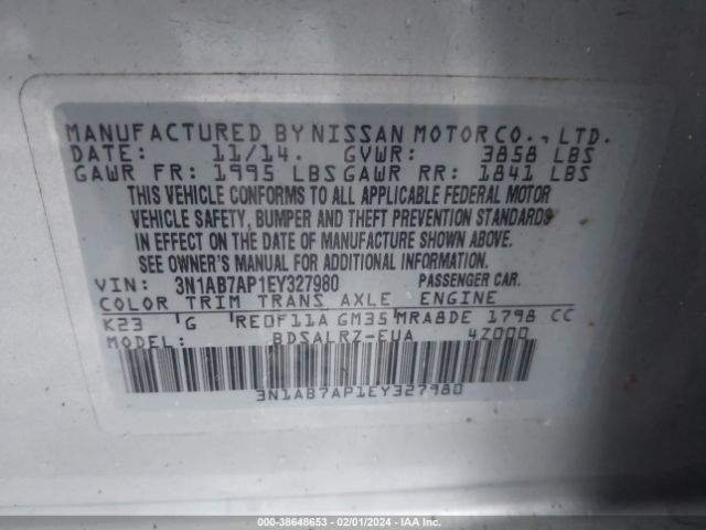 3N1AB7AP1EY327980 Nissan SENTRA SR