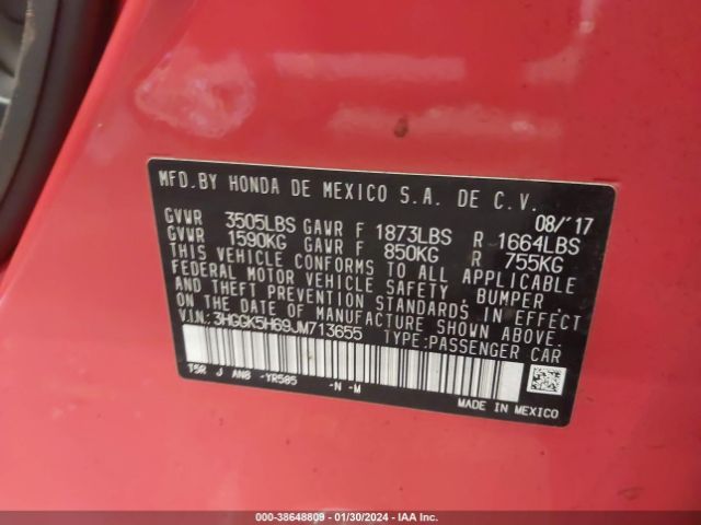3HGGK5H69JM713655 Honda Fit Sport