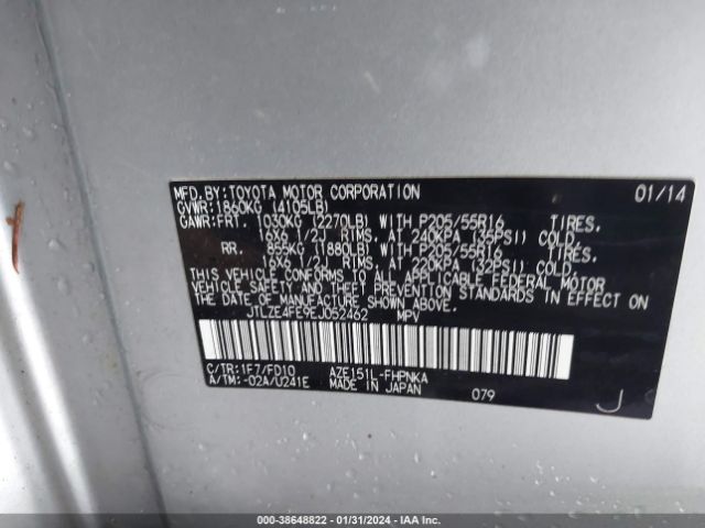 JTLZE4FE9EJ052462 Scion XB
