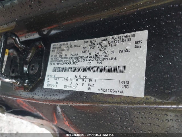 Ford F-150 Xlt 2019 1FTMF1CP7KKF18726 Image 9