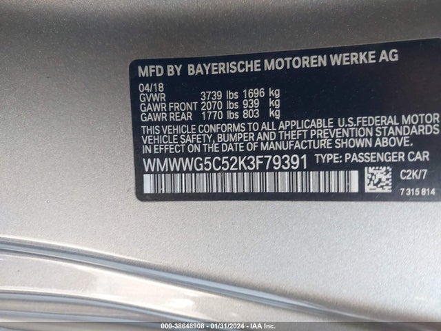 2019 MINI CONVERTIBLE WMWWG5C52K3F79391 Photo 8