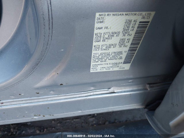 2015 NISSAN TITAN SV VIN: 1N6AA0EC7FN510648