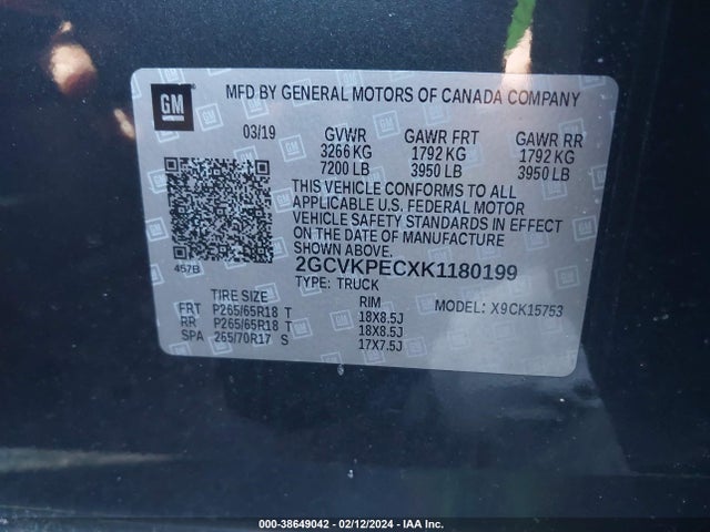 Chevrolet Silverado 1500 Ld Lt 2019 2GCVKPECXK1180199 Image 9