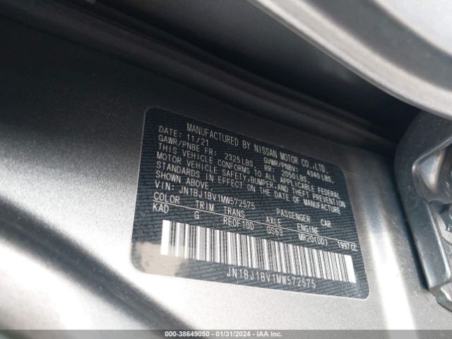 JN1BJ1BV1MW572575 Nissan Rogue Sport Sv Fwd Xtronic Cvt