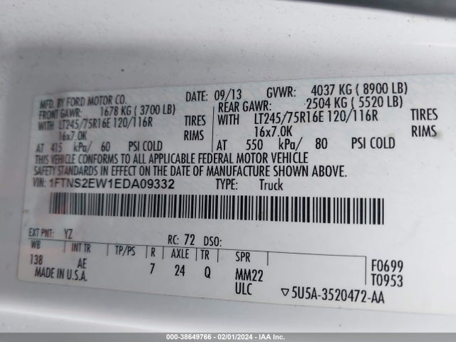 Ford E-250 Commercial 2014 1FTNS2EW1EDA09332 Image 9