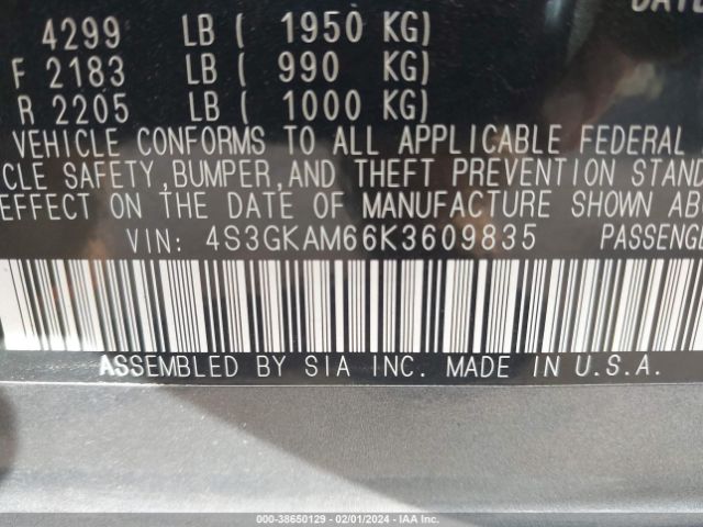 4S3GKAM66K3609835 Subaru Impreza 2.0i Sport