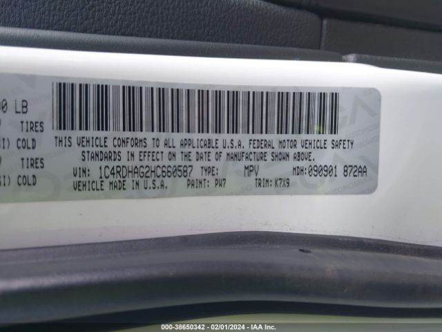1C4RDHAG2HC660587 Dodge Durango Sxt Rwd