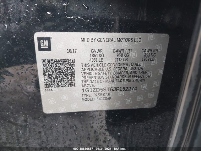 Chevrolet MALIBU LT 2018 1G1ZD5ST6JF152274 Image 9