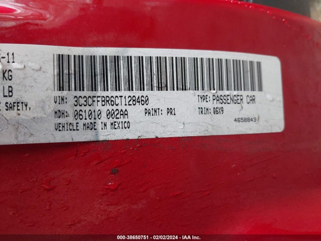 2012 FIAT 500 3C3CFFBR6CT128460 Photo 8