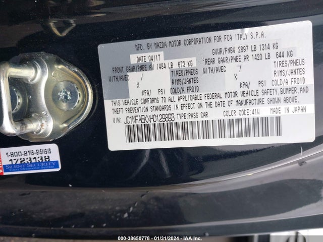 2017 FIAT 124 SPIDER JC1NFAEKXH0129893 Photo 8