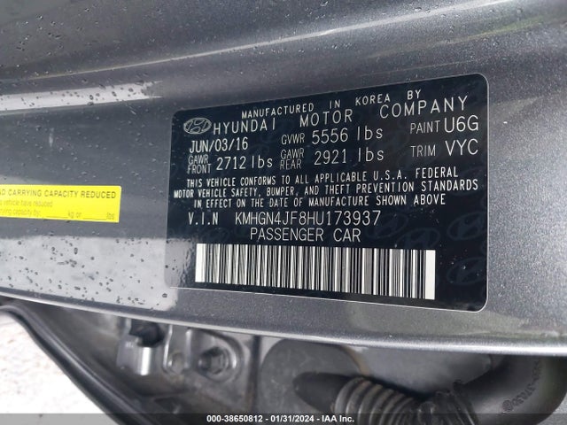 Genesis G80 5.0 Ultimate 2017 KMHGN4JF8HU173937 Image 9