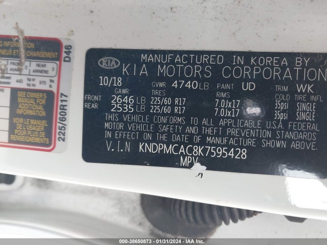 KIA Sportage Lx 2019 KNDPMCAC8K7595428 Image 9