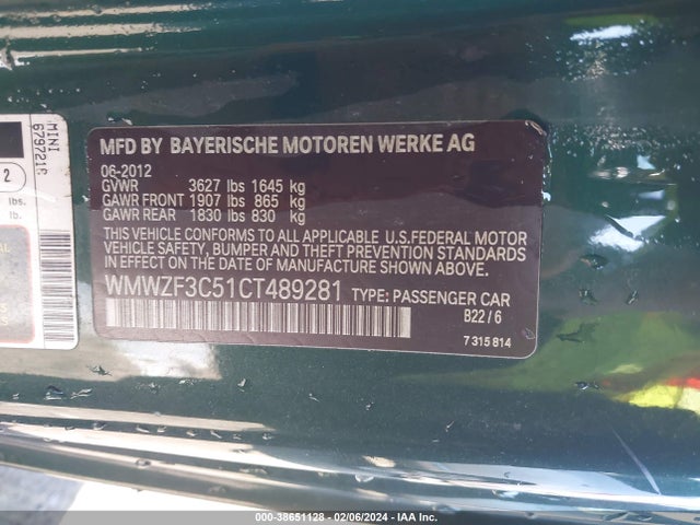 2012 MINI COOPER CLUBMAN WMWZF3C51CT489281 Photo 8