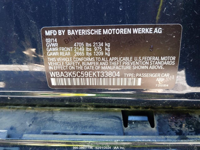 BMW 328d Xdrive 2014 WBA3K5C59EKT33804 Image 9