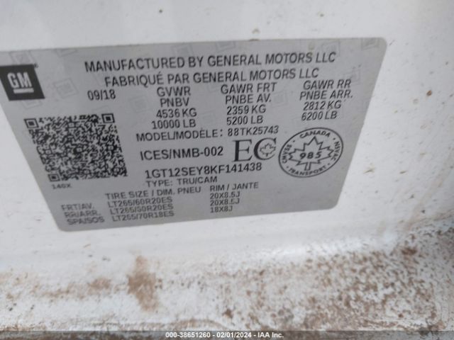 1GT12SEY8KF141438 GMC Sierra 2500hd Denali