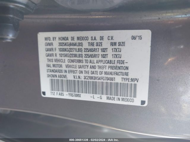 3CZRM3H54FG704861 Honda CR-V EX