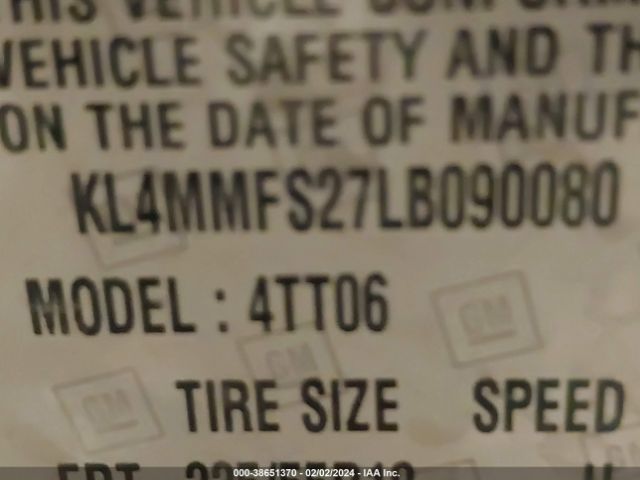 KL4MMFS27LB090080 Buick Encore Gx Fwd Essence