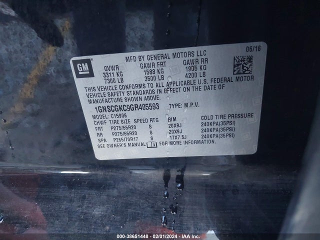Chevrolet Suburban Ls 2016 1GNSCGKC9GR405593 Image 9