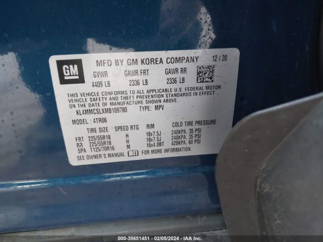KL4MMCSLXMB109780 Buick Encore Gx Awd Preferred
