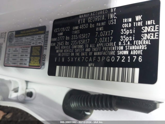 5XYK7CAF3PG072176 KIA Sportage X-pro