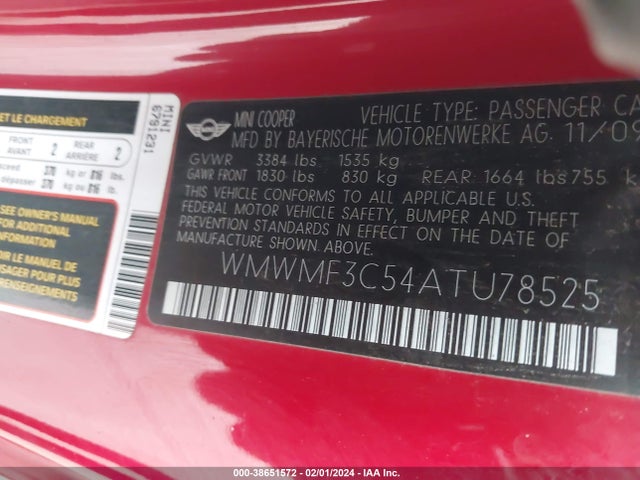 2010 MINI COOPER WMWMF3C54ATU78525 Photo 8