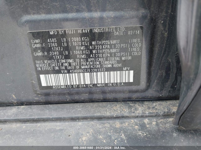 Subaru Outback 2.5i Premium 2014 4S4BRBCC7E3283272 Image 9