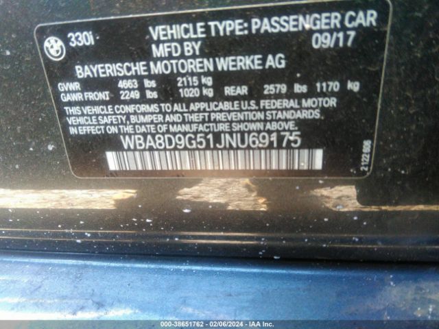 WBA8D9G51JNU69175 BMW 330i Xdrive