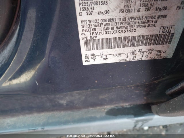 2003 Ford Escape Xls მანქანა იყიდება აუქციონზე, vin: 1FMYU021X3KA51622, აუქციონის ნომერი: 38651834