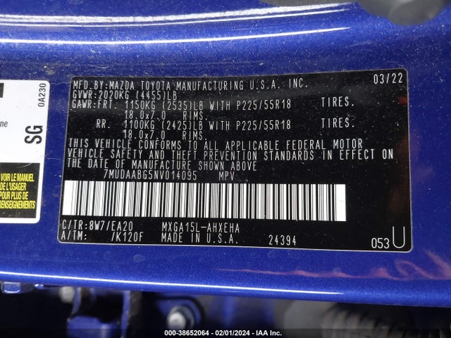 Toyota Corolla Cross Xle 2022 7MUDAABG5NV014095 Image 9