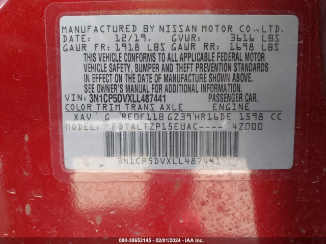 Nissan Kicks Sr Xtronic Cvt 2020 3N1CP5DVXLL487441 Image 9