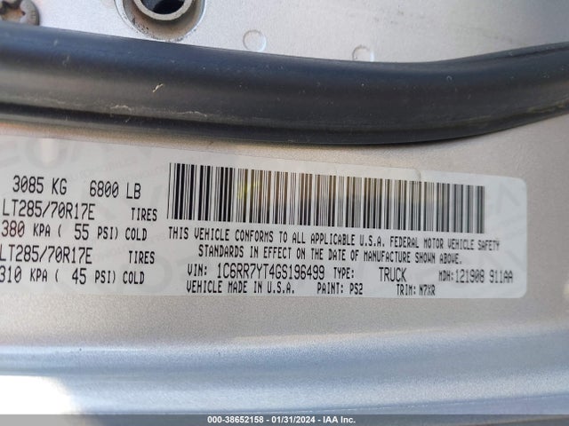 RAM 1500 2016 1C6RR7YT4GS196499 Image 9