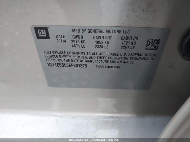 Chevrolet MALIBU 2LT 2014 1G11E5SL3EF201379 Image 9