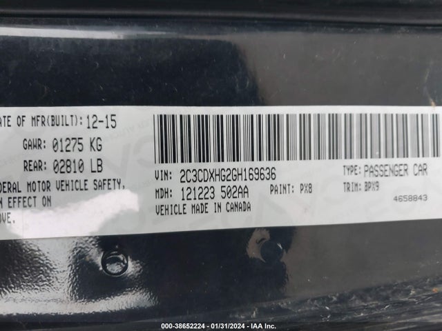 Dodge Charger Sxt 2016 2C3CDXHG2GH169636 Image 9