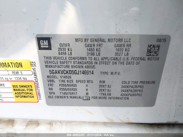 5GAKVCKD5GJ146914 Buick Enclave Premium