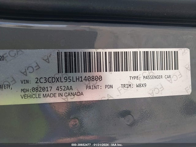 Dodge Charger Srt Hellcat Rwd 2020 2C3CDXL95LH140800 Image 9