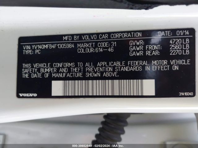 YV140MFB4F1305984 Volvo S60 T5 Premier