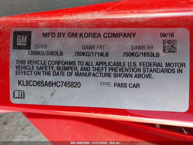 Chevrolet Spark 1lt Cvt 2017 KL8CD6SA6HC745820 Image 9